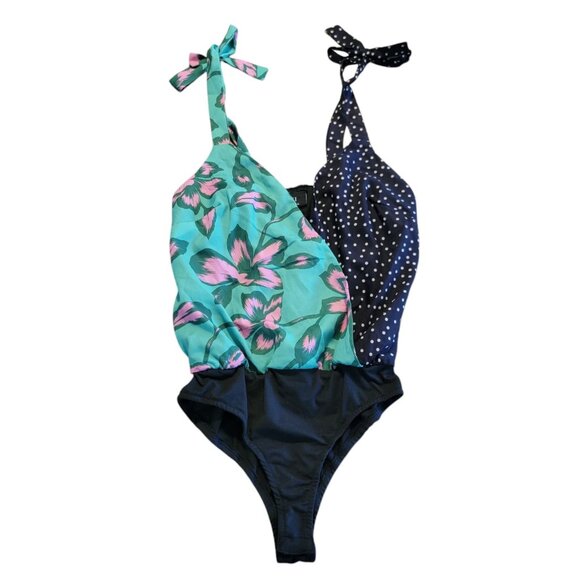 Vici Swimsuit Womens Size XS Multicolor One Piece Two Patterns Bathing Suit - Picture 1 of 9